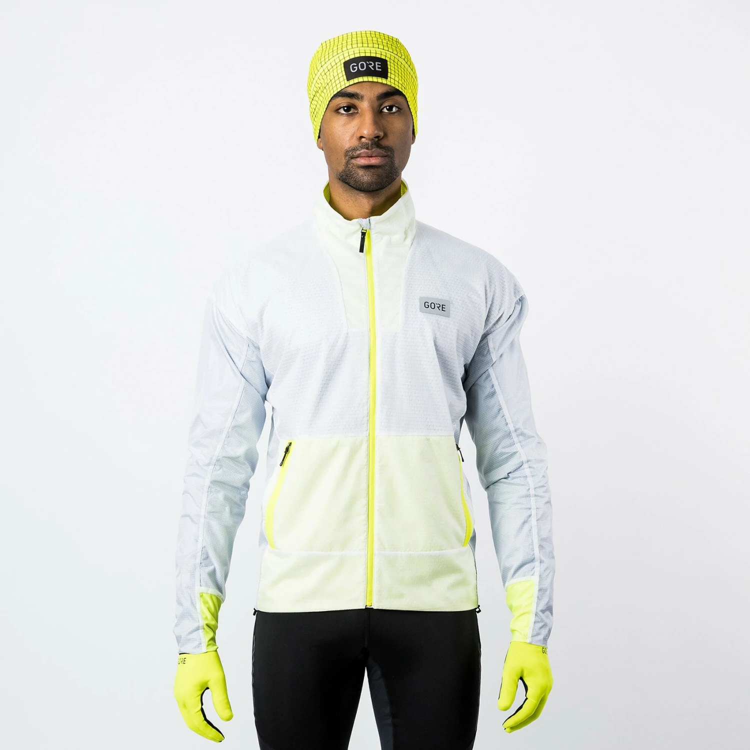 Gore Wear Men's Drive Jacket - White/Neon Yellow 4 Gore Wear Men's Drive Jacket - White/Neon Yellow - Image 2