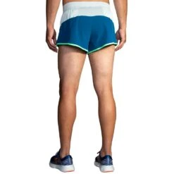 BROOKS Men's Sherpa 3" Split Short - Dk Ocean/Grey Skies/Neo -Daily Flex Shop 211329 409 MB Sherpa 3in Split Short