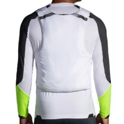 BROOKS Men's Run Visible Convertible Jacket - White/Asphalt/Nightlife -Daily Flex Shop 211406 134 D10 Run Visible Convertible Jacket 1