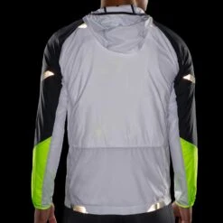 BROOKS Men's Run Visible Convertible Jacket - White/Asphalt/Nightlife -Daily Flex Shop 211406 134 D7 Run Visible Convertible Jacket 2