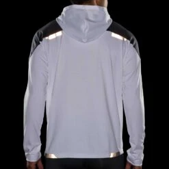 BROOKS Men's Run Visible Thermal Hoodie - White/Asphalt/Nightlife -Daily Flex Shop 211411 134 D4 Run Visible Thermal Hoodie