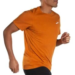 BROOKS Men's Distance Short Sleeve 2.0 Top- Htr Autumnal -Daily Flex Shop 211453 858 MV Distance Short Sleeve 2