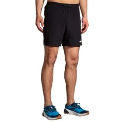 BROOKS Men's High Point 7" 2-in-1 Short - Black -Daily Flex Shop 211454 001 MF High Point 7in 2in1 Short