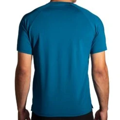 BROOKS Men's Atmosphere Short Sleeve 2.0 Top - Dk Ocean/Pixel Stri -Daily Flex Shop 211455 420 MB Atmosphere Short Sleeve 2