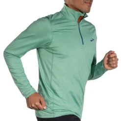 BROOKS Men's Dash 1/2 Zip 2.0 - Htr Sage -Daily Flex Shop 211492 393 MV Dash Half Zip 2