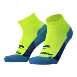 BROOKS Unisex Ghost Quarter Sock - Neon Yellow/Navy