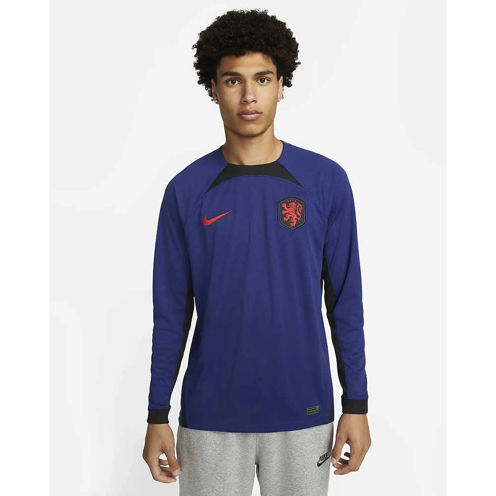 Nike Men's Netherlands 2022/23 Away Long Sleeve Away Jersey - Deep Royal/Black 3 Nike Men's Netherlands 2022/23 Away Long Sleeve Away Jersey - Deep Royal/Black
