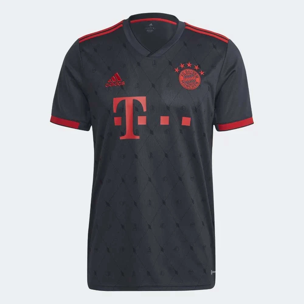 ADIDAS Men's FC Bayern 2022/2023 3rd Jersey - Night Grey 3 ADIDAS Men's FC Bayern 2022/2023 3rd Jersey - Night Grey