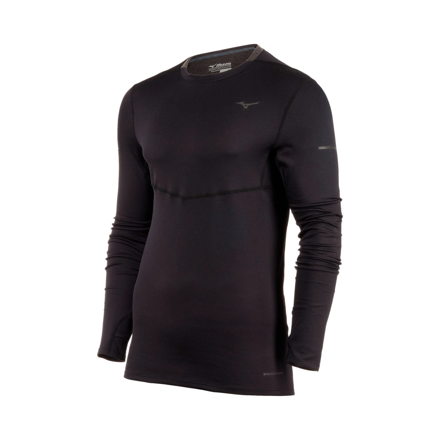 Mizuno Men's Breath Thermo Long Sleeve Top - Black 3 Mizuno Men's Breath Thermo Long Sleeve Top - Black