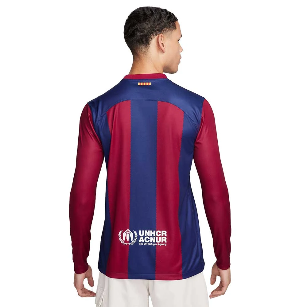 Men's FC Barcelona 2023/24 Stadium Home Nike Dri-FIT Long-Sleeve Soccer Jersey- Deep Royal Blue/Noble Red/White 4 Men's FC Barcelona 2023/24 Stadium Home Nike Dri-FIT Long-Sleeve Soccer Jersey- Deep Royal Blue/Noble Red/White - Image 2