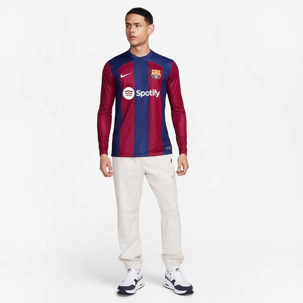 Men's FC Barcelona 2023/24 Stadium Home Nike Dri-FIT Long-Sleeve Soccer Jersey- Deep Royal Blue/Noble Red/White 6 Men's FC Barcelona 2023/24 Stadium Home Nike Dri-FIT Long-Sleeve Soccer Jersey- Deep Royal Blue/Noble Red/White - Image 4