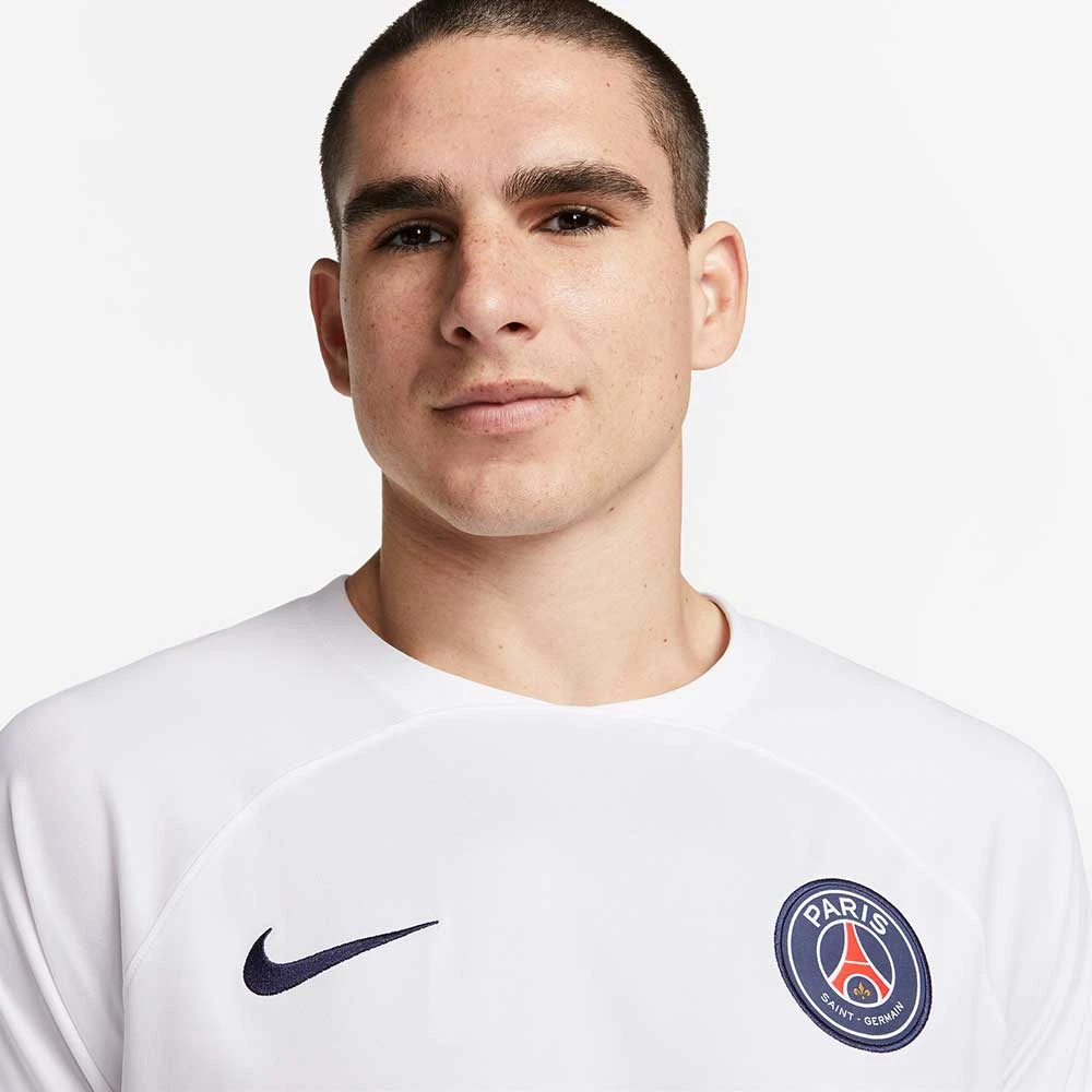 Men's Paris Saint-Germain 2023/24 Stadium Away Nike Dri-FIT Soccer Jersey - White/Midnight Navy 5 Men's Paris Saint-Germain 2023/24 Stadium Away Nike Dri-FIT Soccer Jersey - White/Midnight Navy - Image 3