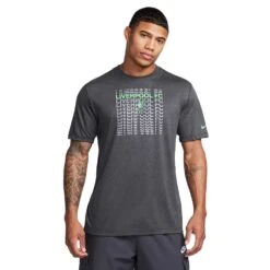 Nike Men's Liverpool FC Soccer T-Shirt - Black/Midnight Fog/Heather/Poison Green