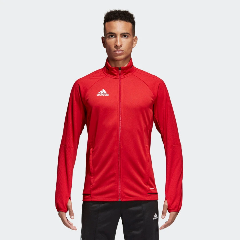 ADIDAS Men's Tiro 17 Training Jacket - Power Red/Black/White 5 ADIDAS Men's Tiro 17 Training Jacket - Power Red/Black/White - Image 3