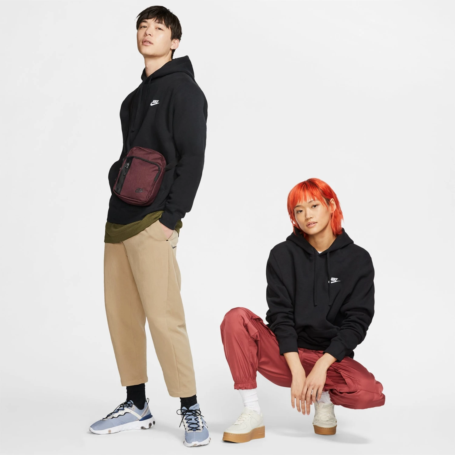 Men's Nike Sportswear Club Fleece Pullover Hoodie - Black/Black/White 8 Men's Nike Sportswear Club Fleece Pullover Hoodie - Black/Black/White - Image 6