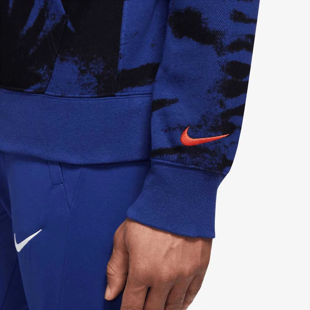 Nike Men's KNVB Club Fleece Hoodie - Black/Royal Blue 4 Nike Men's KNVB Club Fleece Hoodie - Black/Royal Blue - Image 2