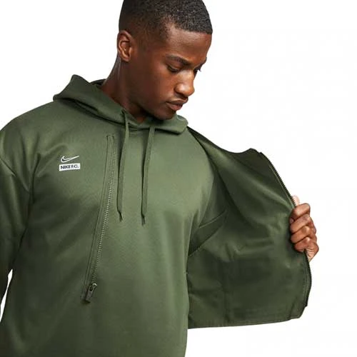 Men's Nike Dri-FIT FC Hoodie -Carbon Green 4 Men's Nike Dri-FIT FC Hoodie -Carbon Green - Image 2
