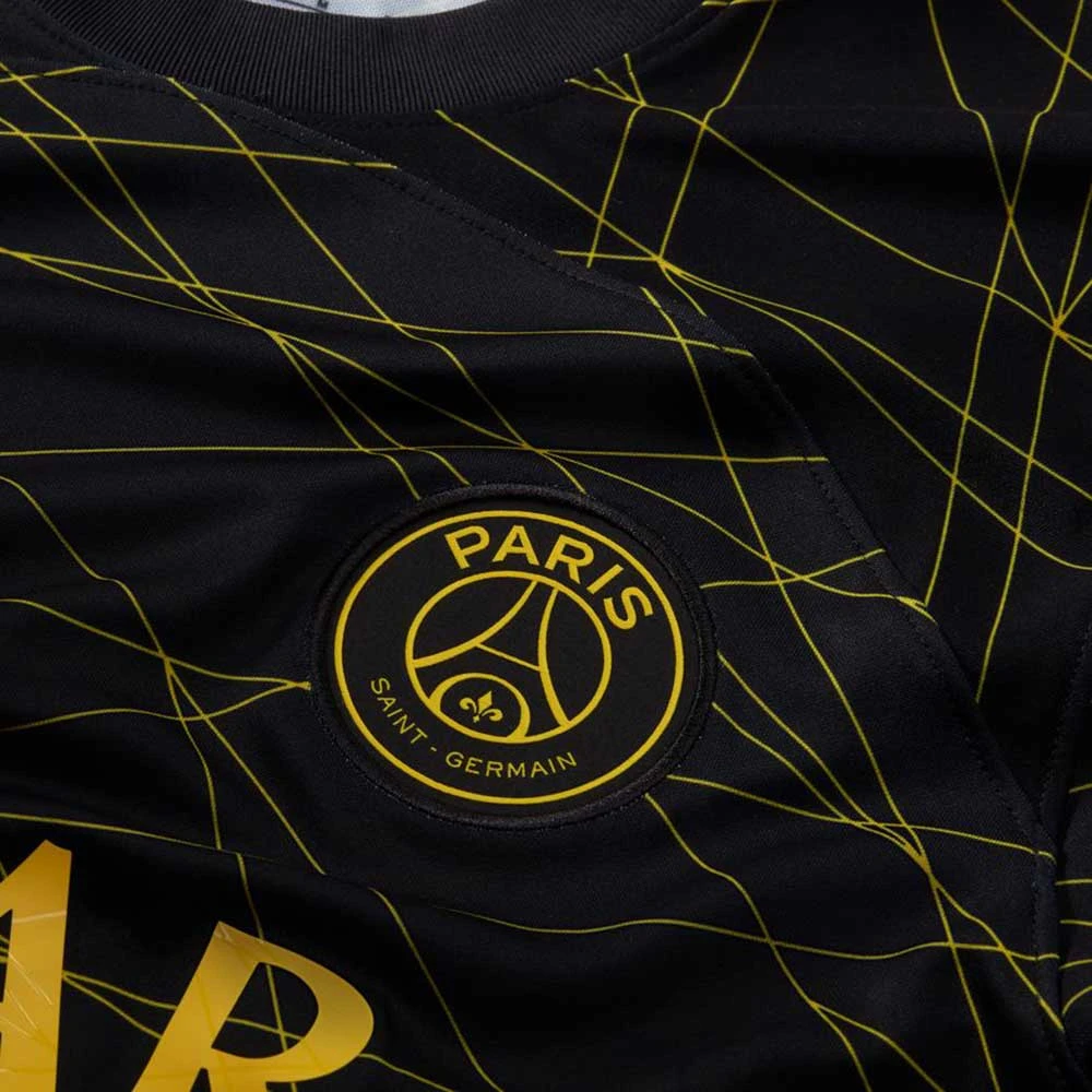Nike Men's Paris Saint-Germain 2023/24 Stadium Fourth Jersey - Black/Tour Yellow 9 Nike Men's Paris Saint-Germain 2023/24 Stadium Fourth Jersey - Black/Tour Yellow - Image 7