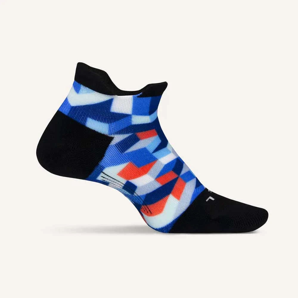 Feetures Unisex Elite Light Cushion No Show Tab Socks - Geo Print Blue 3 Feetures Unisex Elite Light Cushion No Show Tab Socks - Geo Print Blue