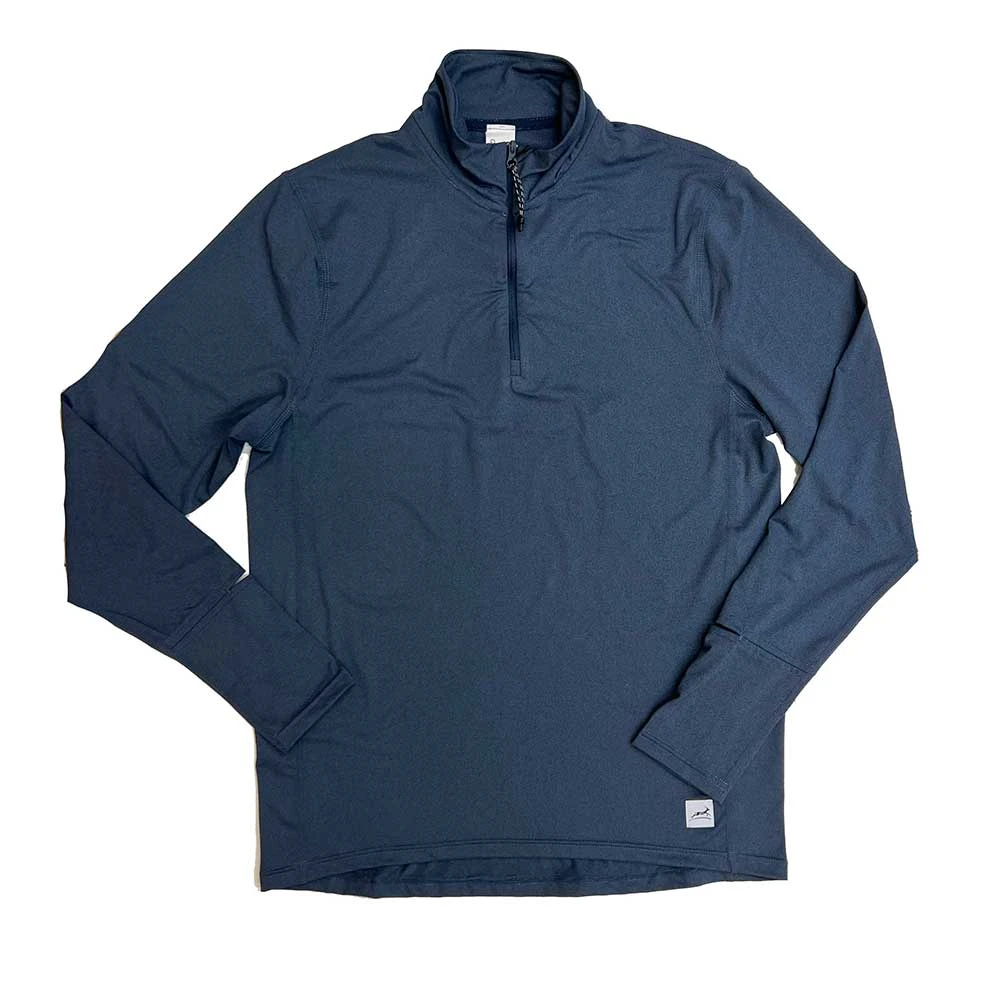 Men's Performance Tech 1/4 Zip - Heather Navy/Dark Gray Woven Gazelle Patch 3 Men's Performance Tech 1/4 Zip - Heather Navy/Dark Gray Woven Gazelle Patch