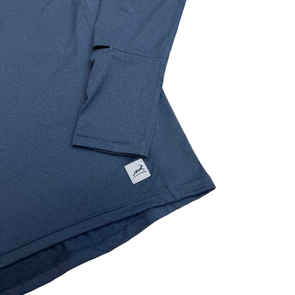 Men's Performance Tech 1/4 Zip - Heather Navy/Dark Gray Woven Gazelle Patch 4 Men's Performance Tech 1/4 Zip - Heather Navy/Dark Gray Woven Gazelle Patch - Image 2