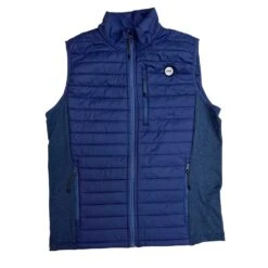 Men's Synthetic Down Vest - Navy/Black Embroidered Gazelle Patch