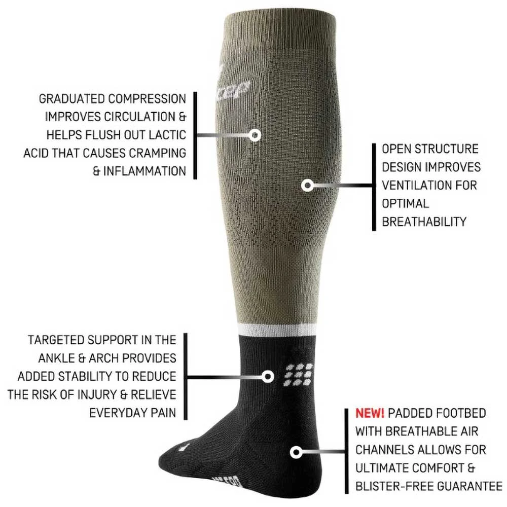 CEP Men's The Run Compression Socks 4.0 - Olive/Black 7 CEP Men's The Run Compression Socks 4.0 - Olive/Black - Image 5