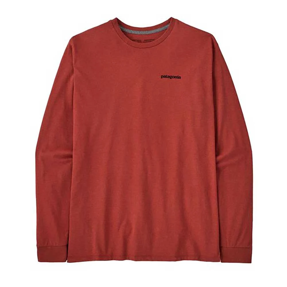 Patagonia Men's Long-Sleeved P-6 Logo Responsibili-Tee - Burl Red 4 Patagonia Men's Long-Sleeved P-6 Logo Responsibili-Tee - Burl Red - Image 2