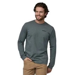 Patagonia Men's Long-Sleeved P-6 Logo Responsibili-Tee - Nouveau Green -Daily Flex Shop POS WBF23 38518 NUVG JF1