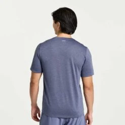 Saucony Men's Stopwatch Short Sleeve Shirt - Horizon Heather -Daily Flex Shop SAM800278 HZH 2