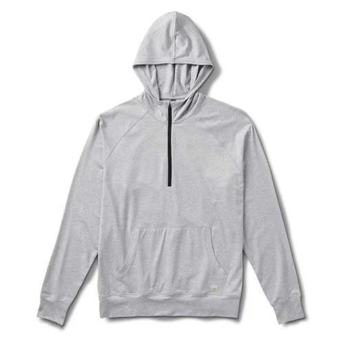 Vuori Men's Ponto Performance 1/2 Zip Hoodie - Platinum Heather 3 Vuori Men's Ponto Performance 1/2 Zip Hoodie - Platinum Heather