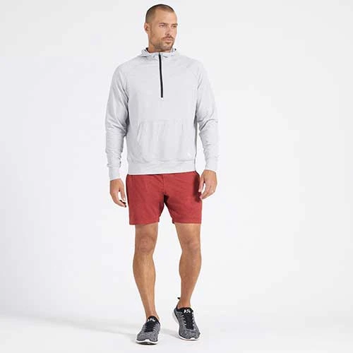 Vuori Men's Ponto Performance 1/2 Zip Hoodie - Platinum Heather 5 Vuori Men's Ponto Performance 1/2 Zip Hoodie - Platinum Heather - Image 3