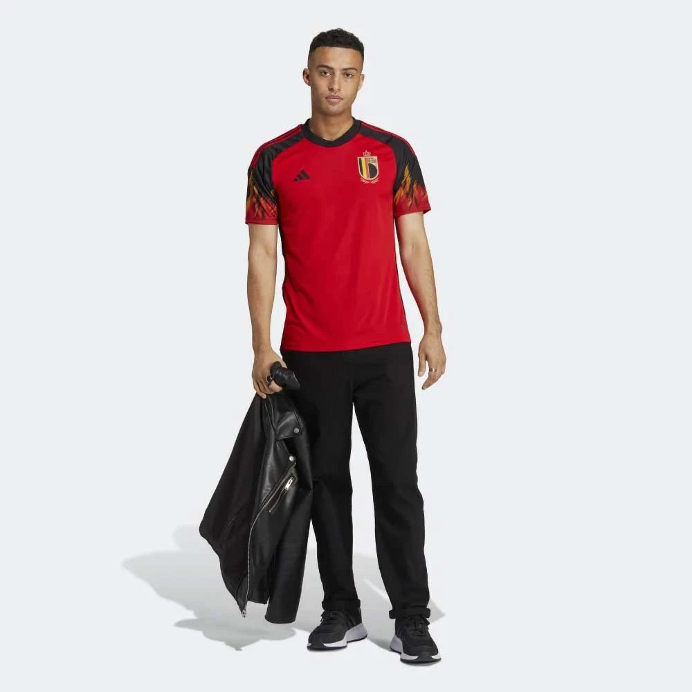 ADIDAS Men's Belgium 2022 Home Jersey - Red/Black 5 ADIDAS Men's Belgium 2022 Home Jersey - Red/Black - Image 3