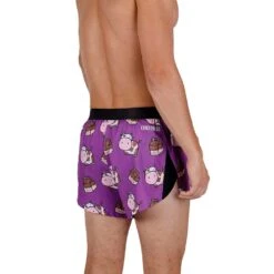 Men's Choccy Cows 2" Split Short - Choccy Cows -Daily Flex Shop chicknlegs mens choccy cows 2 inch split running shorts rear view