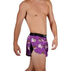 Men's Choccy Cows 2" Split Short - Choccy Cows -Daily Flex Shop chicknlegs mens choccy cows 2 inch split running shorts side view