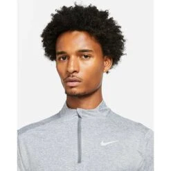 Men's Nike DriFIT Element 1/2 Zip Running Top - Smoke Grey/Grey Fog/Reflective Silver -Daily Flex Shop dri fit element mens 1 4 zip running top q04tXT 2