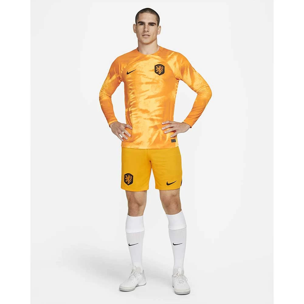 Nike Men's Netherlands 2022/2023 Stadium Home Long Sleeve Jersey - Laser Orange/Black 3 Nike Men's Netherlands 2022/2023 Stadium Home Long Sleeve Jersey - Laser Orange/Black