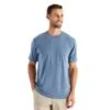 Men's Bamboo Flex Pocket Tee - Heather Deepwater -Daily Flex Shop flex pocket tee heather deepwater men 1