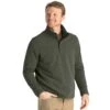 Men's Gridback Fleece Snap Pullover - Dark Olive -Daily Flex Shop gridback fleece pullover dark olive men 1