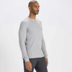 Vuori Men's Waffle Crew - Light Heather Grey 9 Vuori Men's Waffle Crew - Light Heather Grey -Daily Flex Shop px V176LHG 2 1200x crop center jpg